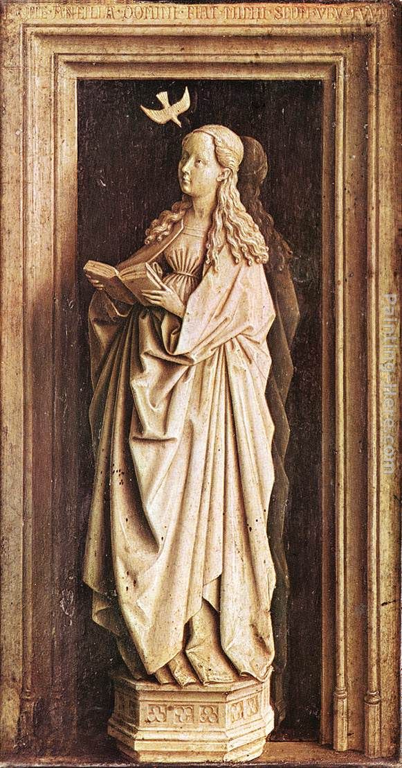 Annunciation painting - Jan van Eyck Annunciation art painting